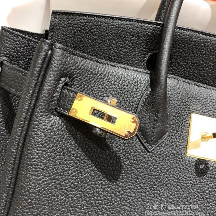 HERMES愛馬仕 鉑金包 Birkin 黑色 進口togo小牛皮 手工蠟線縫製 時尚手提肩背包  Ama1543